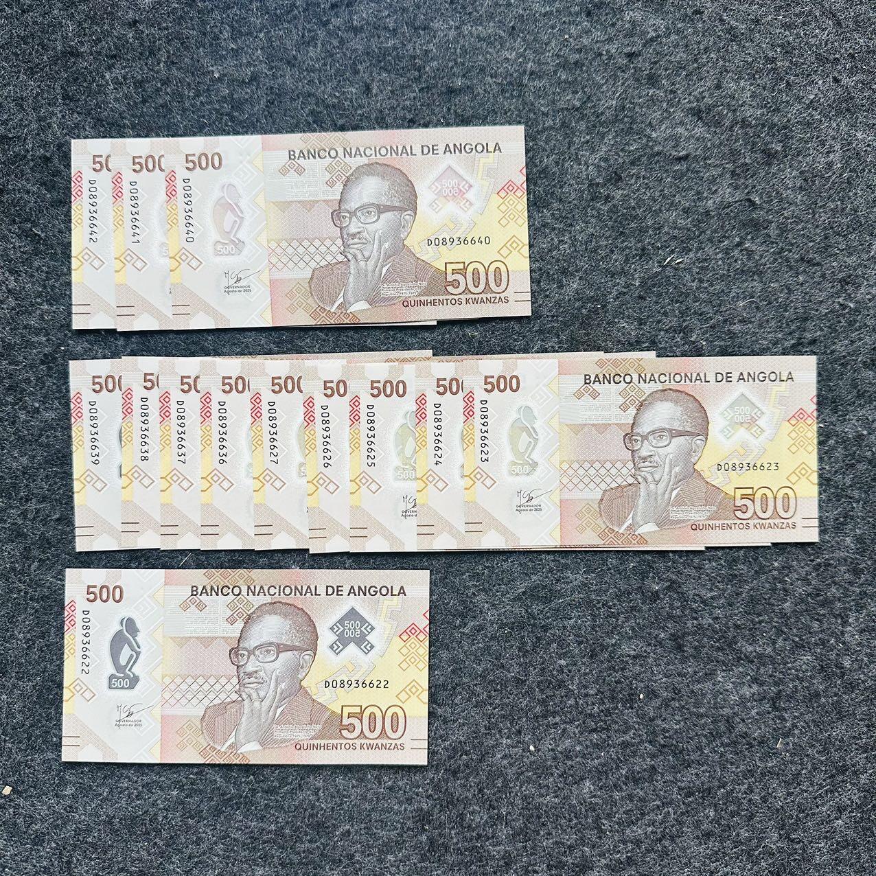 安哥拉2025年500宽扎Polymer塑料钞，无47
