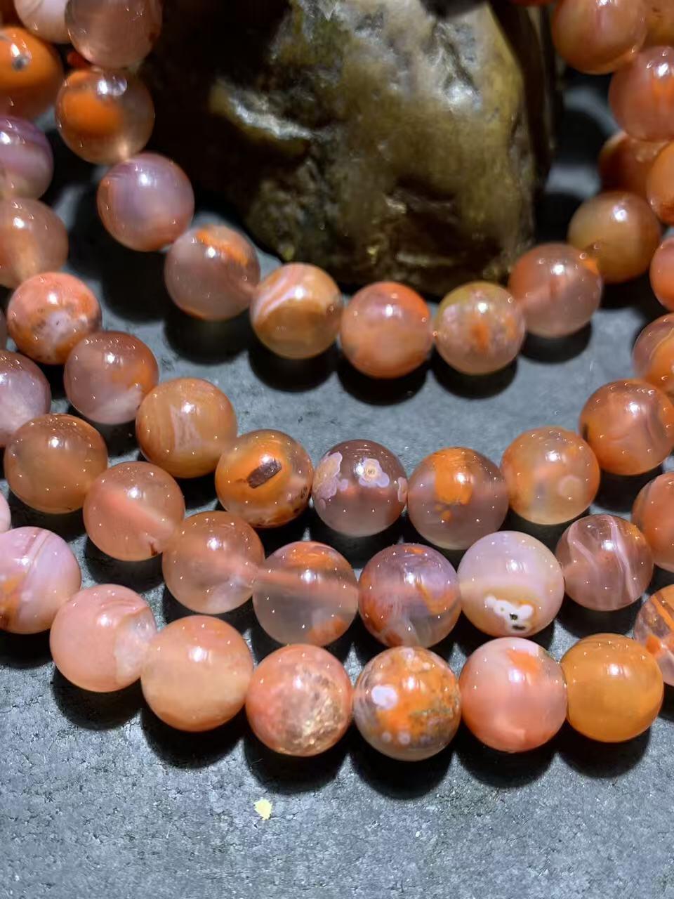 精美川料荔枝冻飘红南红玛瑙108手串一条