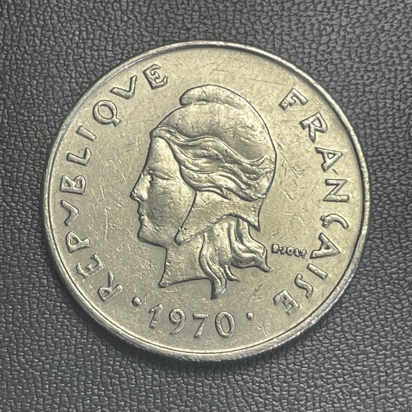 回流0218 新春快乐，马年大吉！ 法属新喀里多尼亚1970年20法郎 牛 