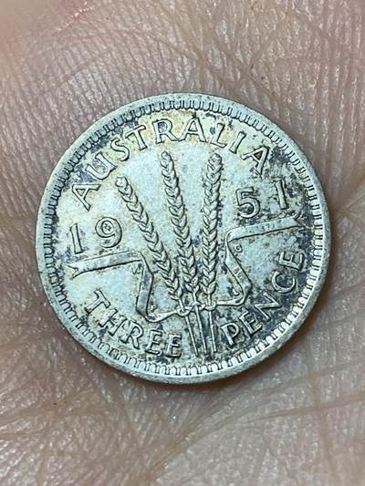 2026年第三十场(总第一百九十九场）英国一线回流散币特拍第二场(免佣金) - 澳大利亚🇦🇺1951年3便士银币(乔治六世第三版，500银)