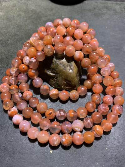 精美川料荔枝冻飘红南红玛瑙108手串一条 - 精美川料荔枝冻飘红南红玛瑙108手串一条