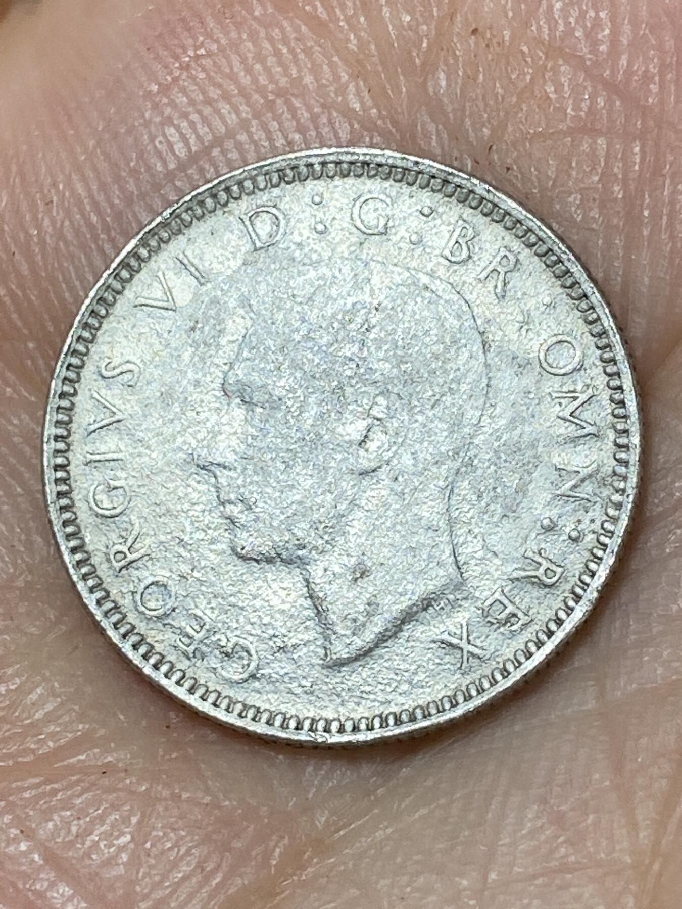 2026年第三十场(总第一百九十九场）英国一线回流散币特拍第二场(免佣金) 英国🇬🇧1938年6便士银币(乔治六世第一版，500银)