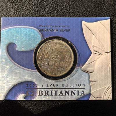 道一币馆币章第一百六十六场 - 卡册 英国2003年不列颠尼亚2镑投资银币 