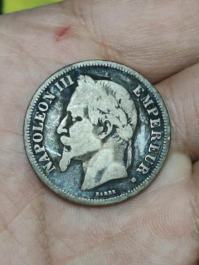 2026年第二十九场(总第一百九十八场）英国一线回流散币新年初九特拍场第一场(免佣金) - 少见–法兰西第二帝国1866年2法郎银币(拿破仑三世第二版，BB标斯特拉斯堡造，首发年，835高银)