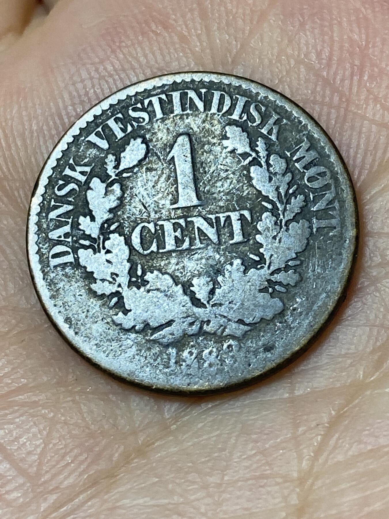 2026年第三十场(总第一百九十九场）英国一线回流散币特拍第二场(免佣金) 丹属西印度群岛1883年1分(克里斯蒂安九世时期，h版哥本哈根造)