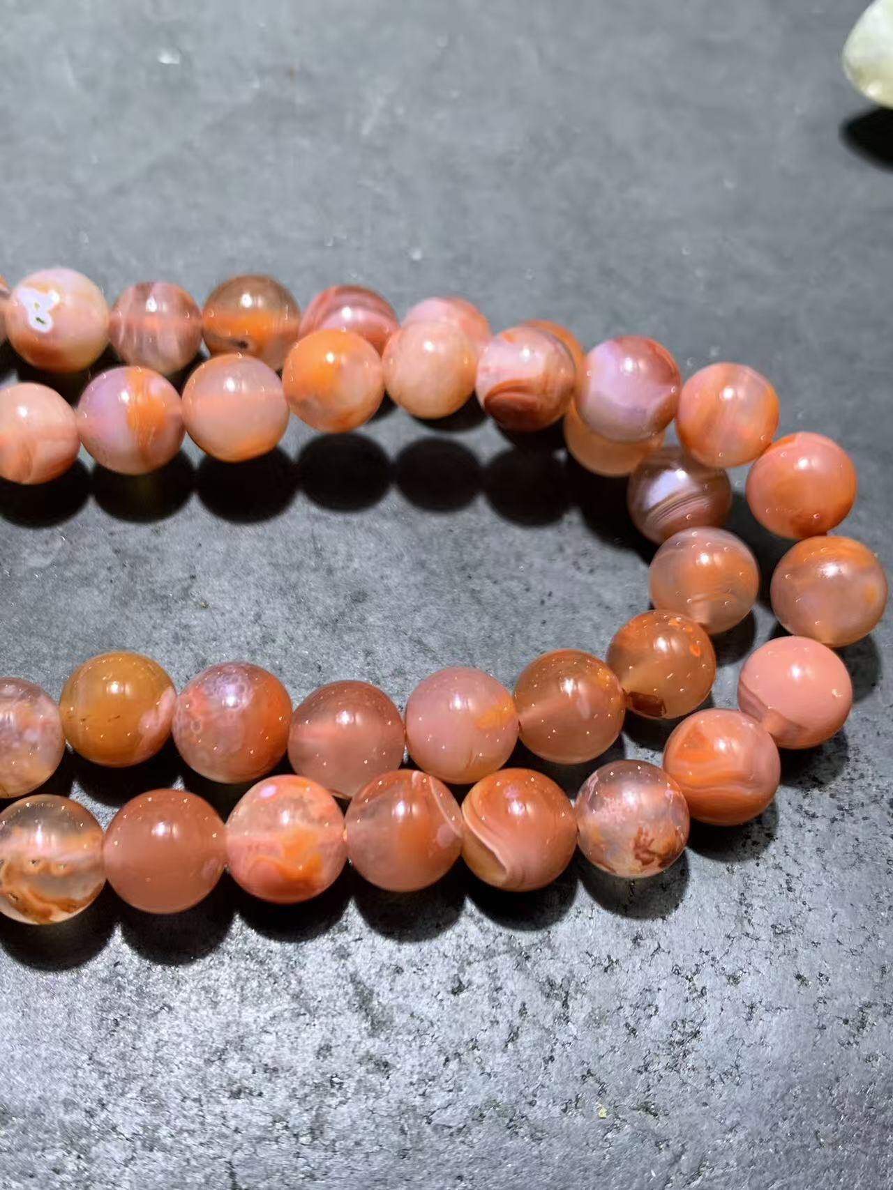 精美川料荔枝冻飘红南红玛瑙108手串一条