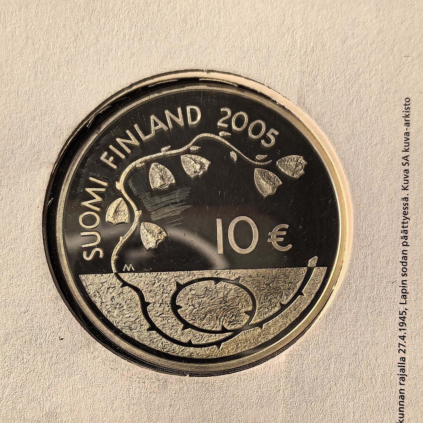 道一币馆币章第一百六十六场 币封 芬兰2005年欧洲和平60周年10欧元精制银币 27.4g  925s 