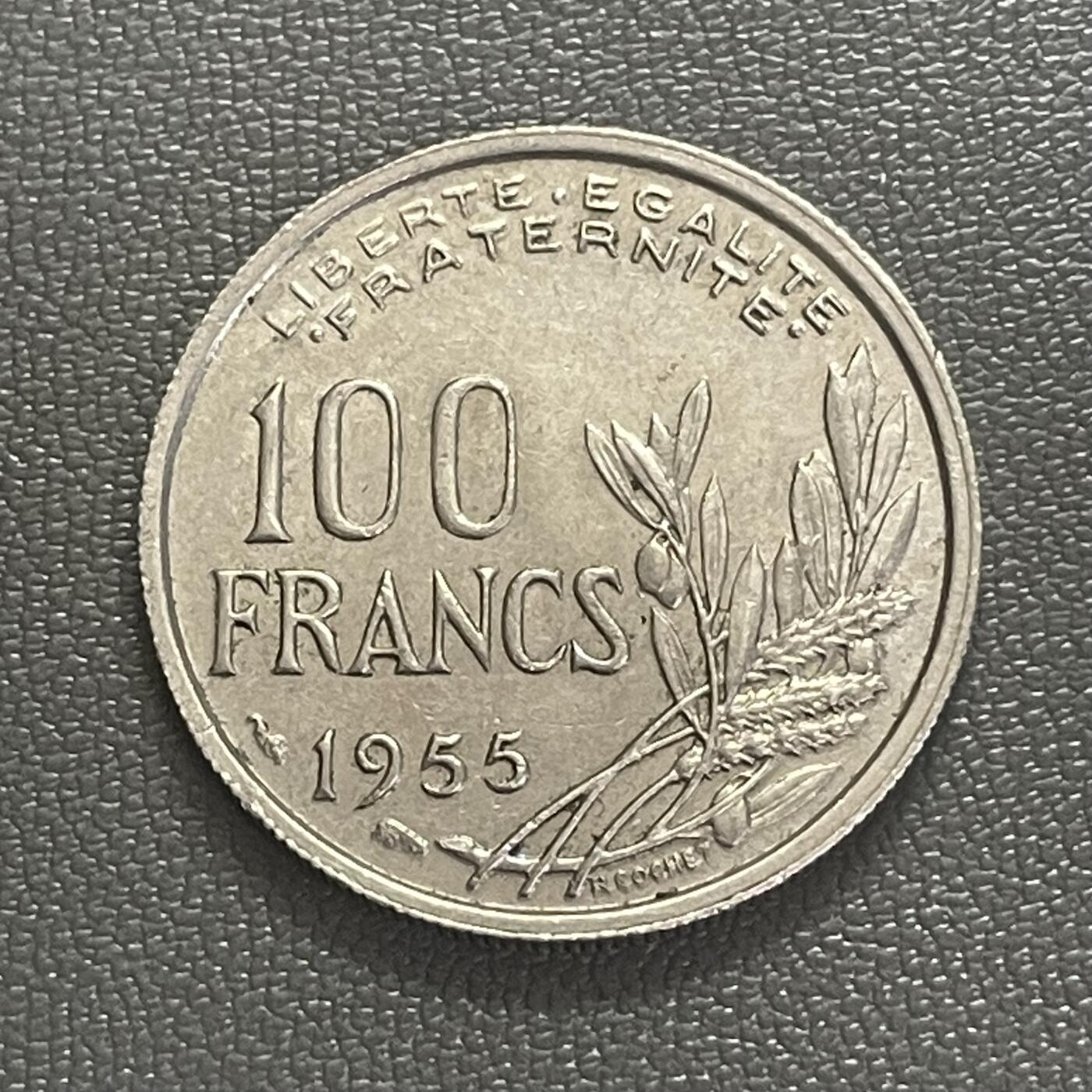 回流0218 新春快乐，马年大吉！ 法国1955年100法郎 手持火炬的玛丽安娜