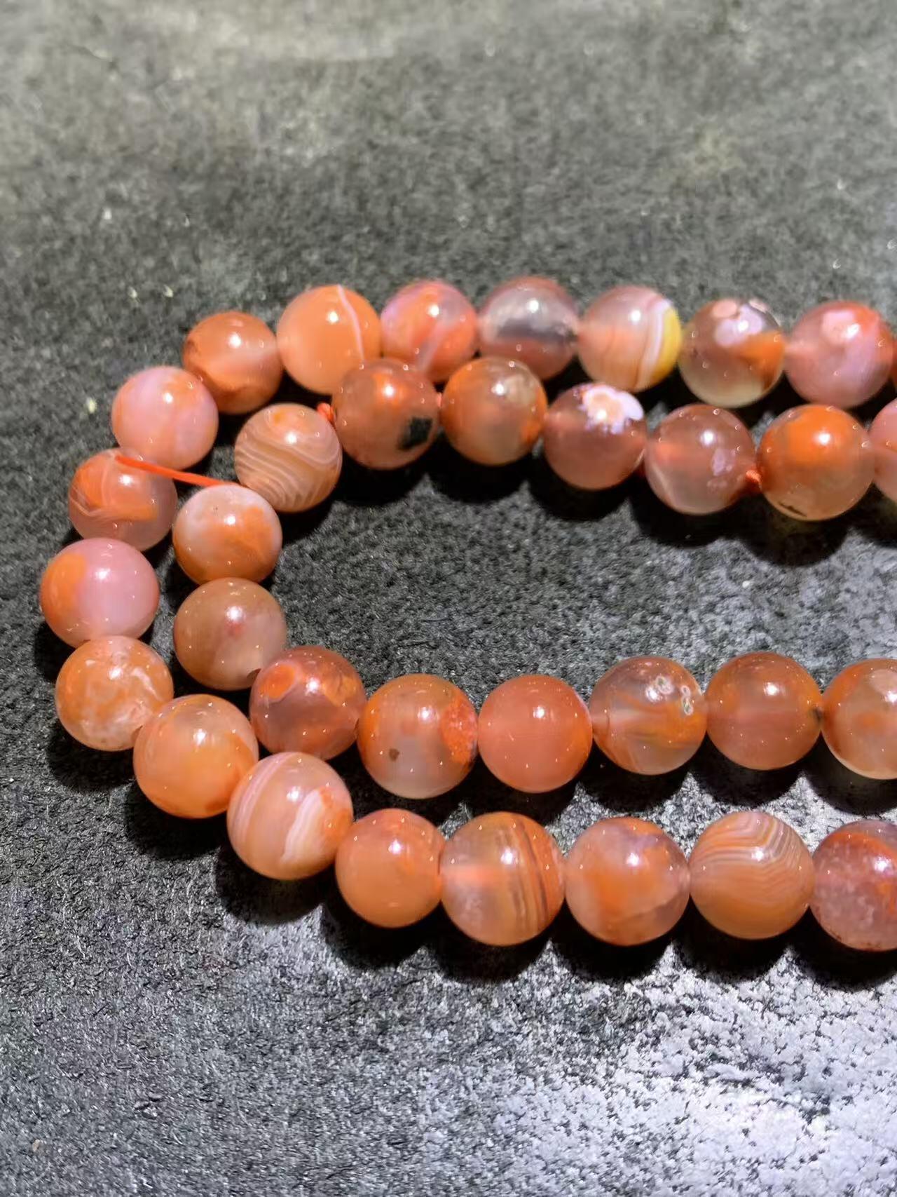 精美川料荔枝冻飘红南红玛瑙108手串一条