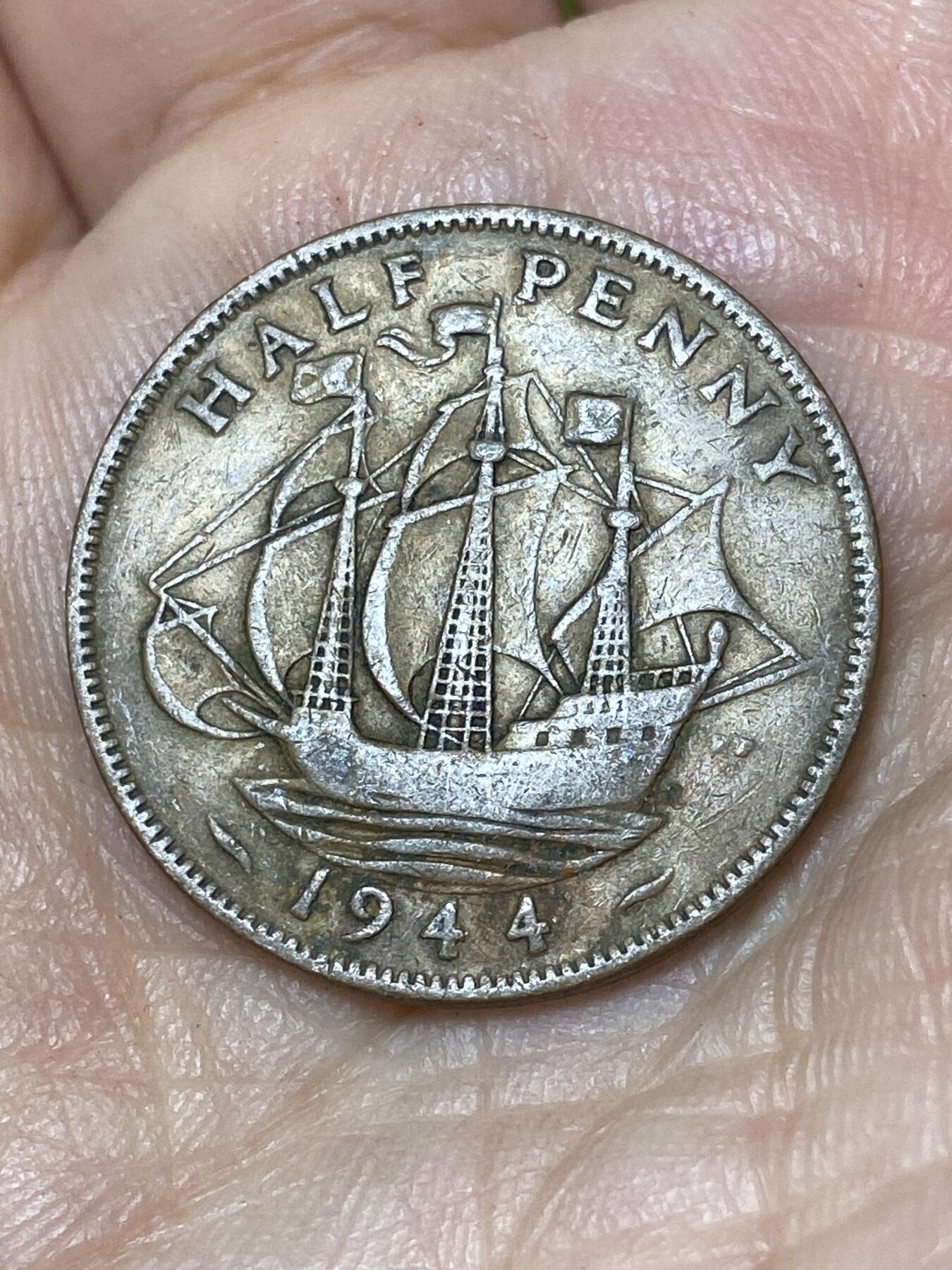 2026年第三十场(总第一百九十九场）英国一线回流散币特拍第二场(免佣金) 英国🇬🇧1944年半便士(乔治六世第一版)