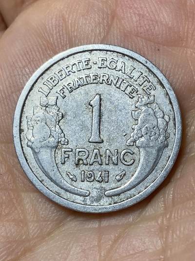 2026年第三十场(总第一百九十九场）英国一线回流散币特拍第二场(免佣金) - 法兰西第四共和国1941年1法郎