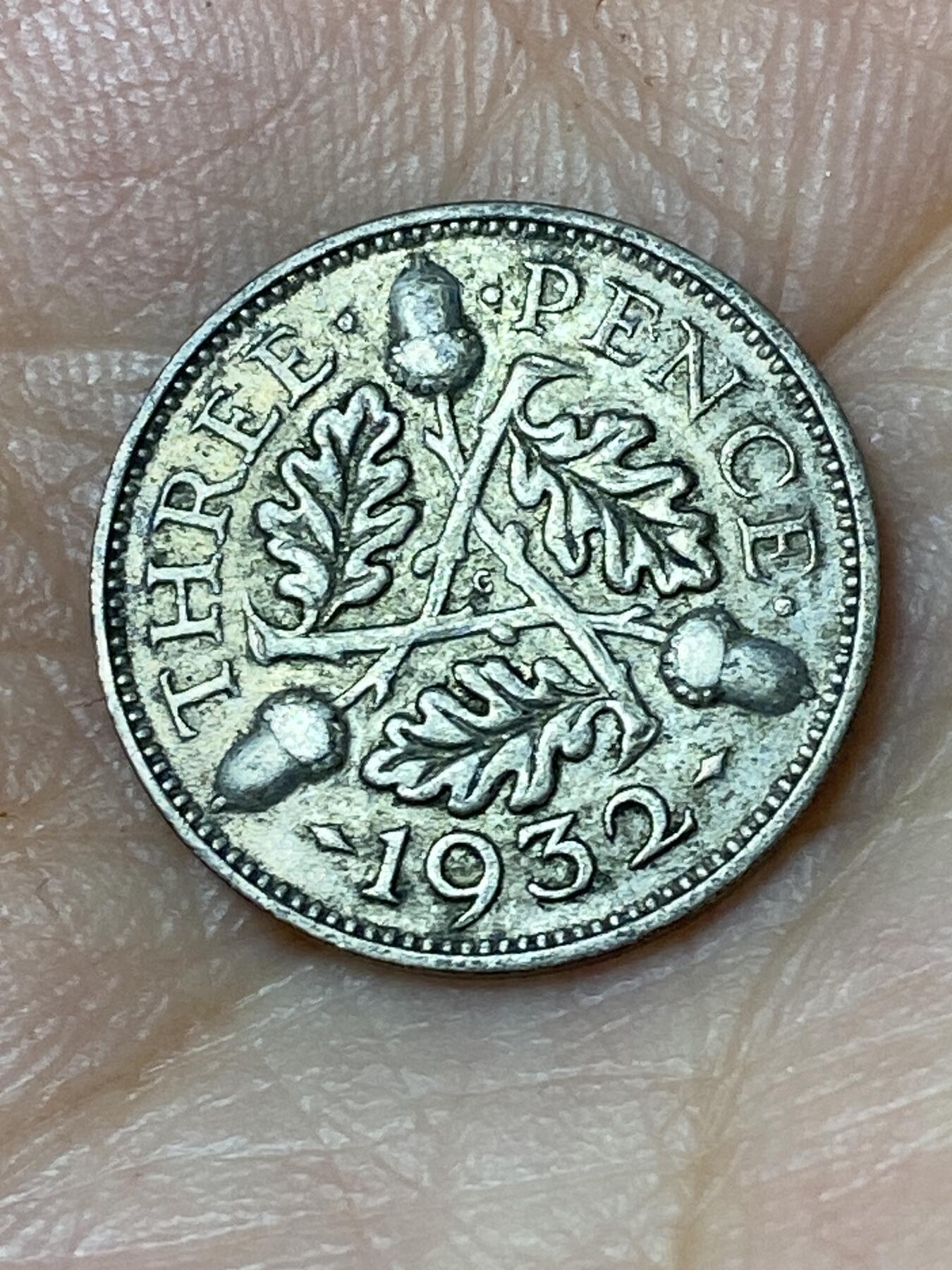 2026年第三十场(总第一百九十九场）英国一线回流散币特拍第二场(免佣金) 英国🇬🇧1932年3便士银币(乔治五世第四版，500银)