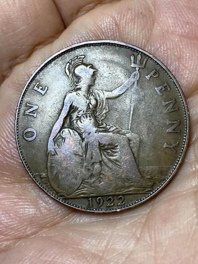 2026年第三十场(总第一百九十九场）英国一线回流散币特拍第二场(免佣金) - 英国🇬🇧1922年1便士(乔治五世第一版)