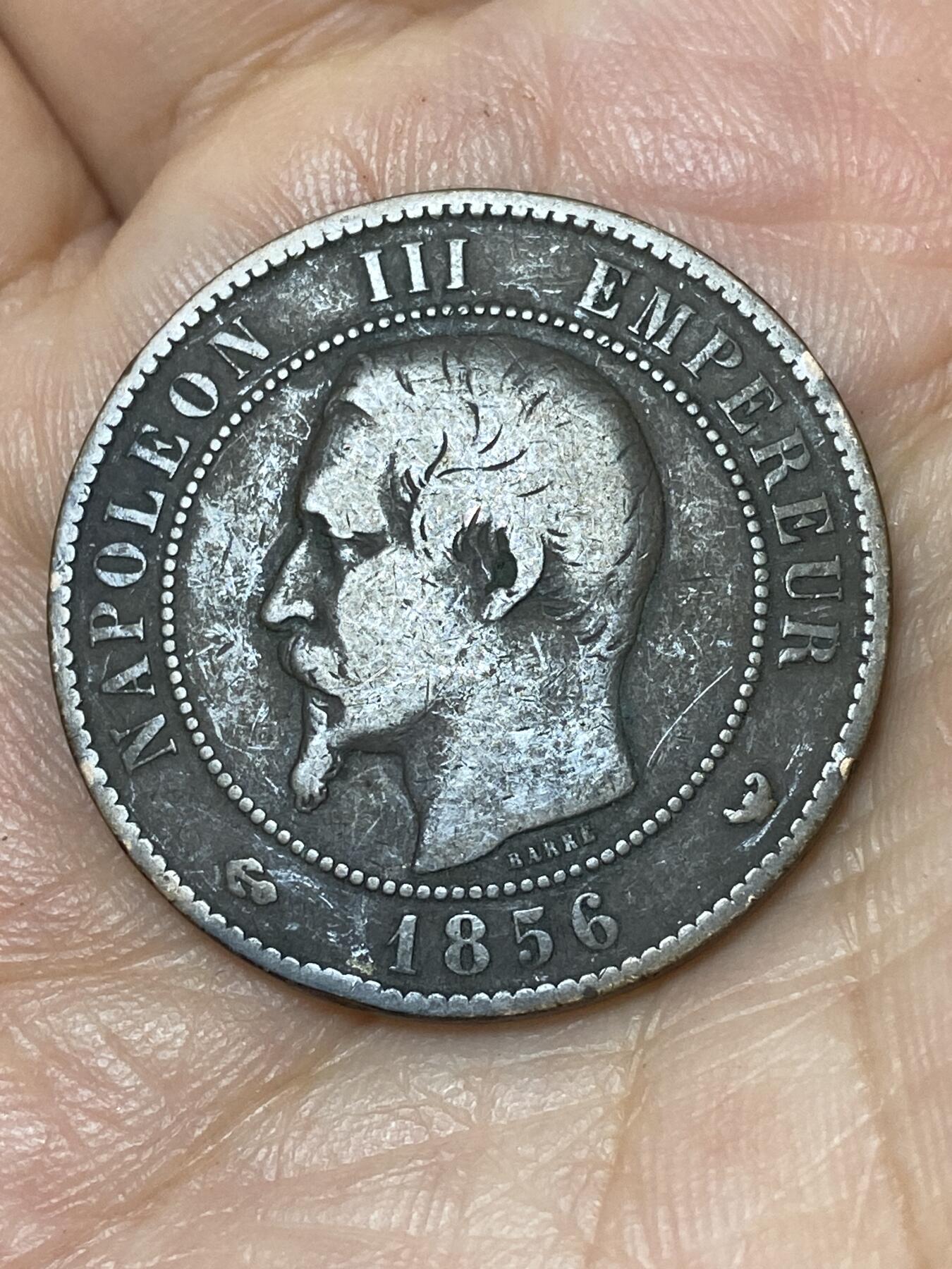 2026年第三十场(总第一百九十九场）英国一线回流散币特拍第二场(免佣金) 法兰西第二帝国1856年10生丁(拿破仑三世第一版，W标里尔造)