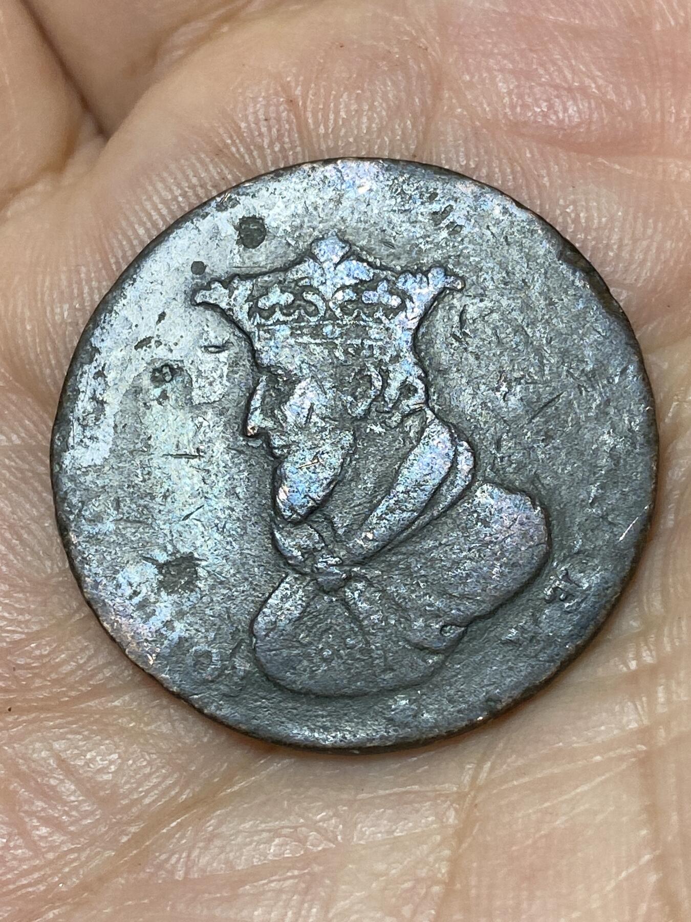 2026年第三十场(总第一百九十九场）英国一线回流散币特拍第二场(免佣金) 英国🇬🇧1791年1/2便士(兰开夏郡兰开斯特代币，币面人物为根特的约翰是爱德华三世的第四个儿子。)