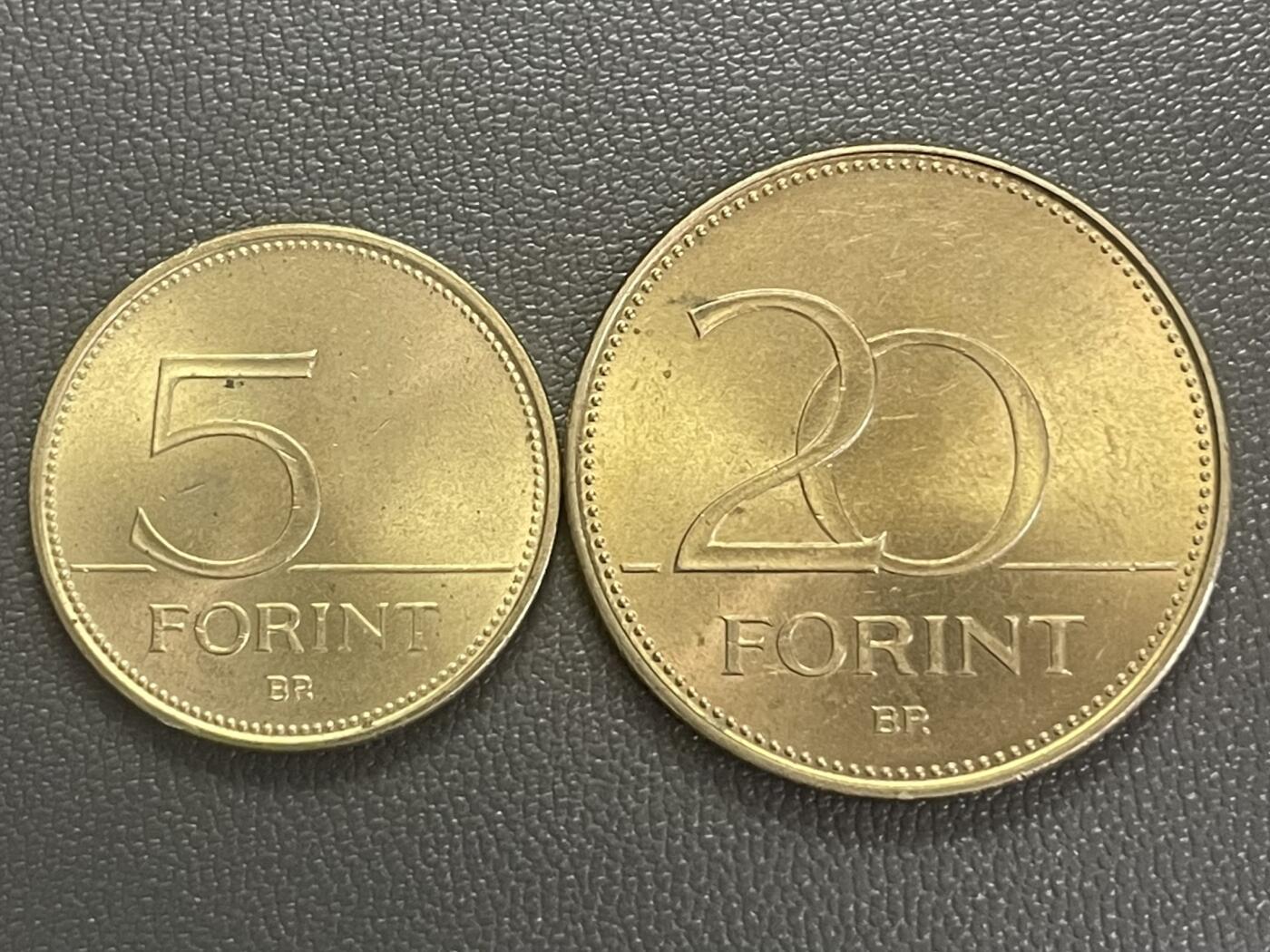 回流0218 新春快乐，马年大吉！ 匈牙利1993年5福林（苍鹭）、20福林（鸢尾花）