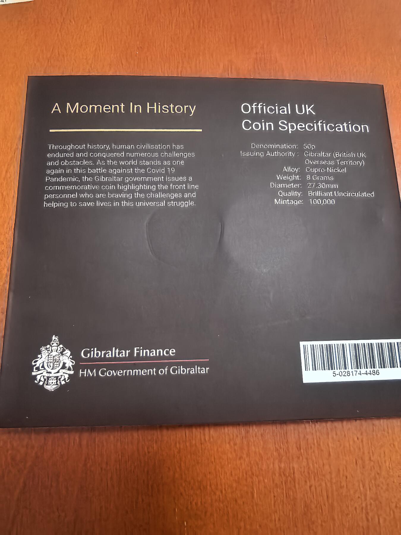 长老汇马年精选第二场拍卖 2020直布罗陀抗疫英雄50便士七边形铜镍币，卡装