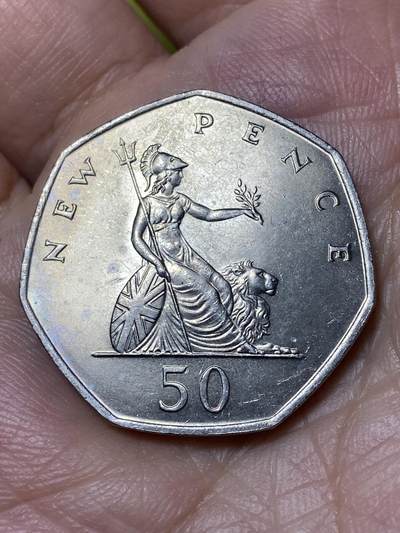 2026年第三十场(总第一百九十九场）英国一线回流散币新春特拍第二场(免佣金) - 英国🇬🇧1969年50新便士(伊丽莎白二世中年花冠，十进制第一版首发年)