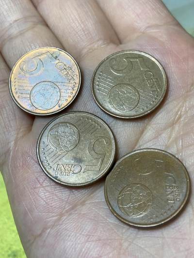 2026年第三十场(总第一百九十九场）英国一线回流散币新春特拍第二场(免佣金) - 欧洲各国5欧分4枚(共计20欧分)