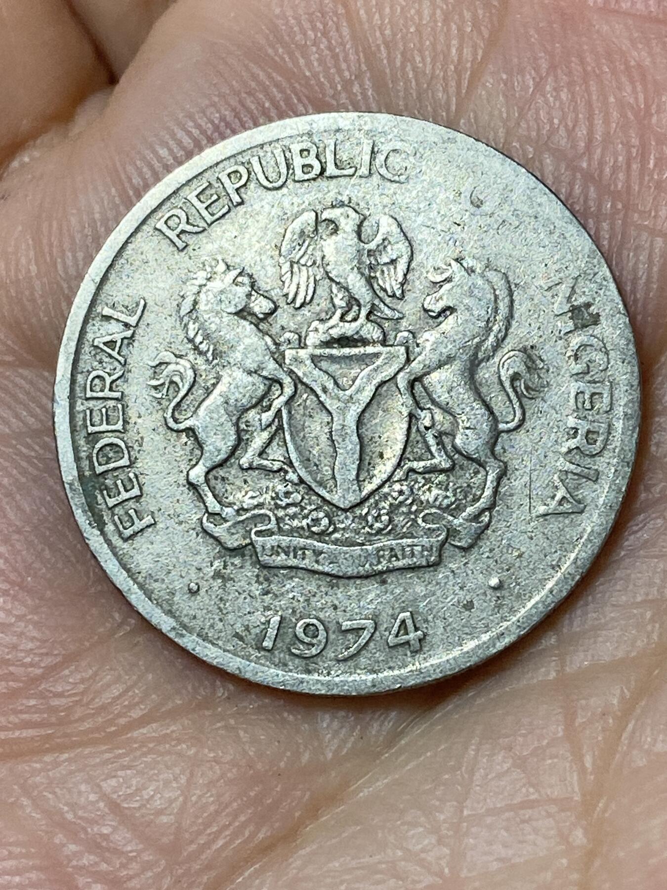 2026年第三十场(总第一百九十九场）英国一线回流散币特拍第二场(免佣金) 尼日利亚🇳🇬1974年10考包(独立后首套流通硬币)