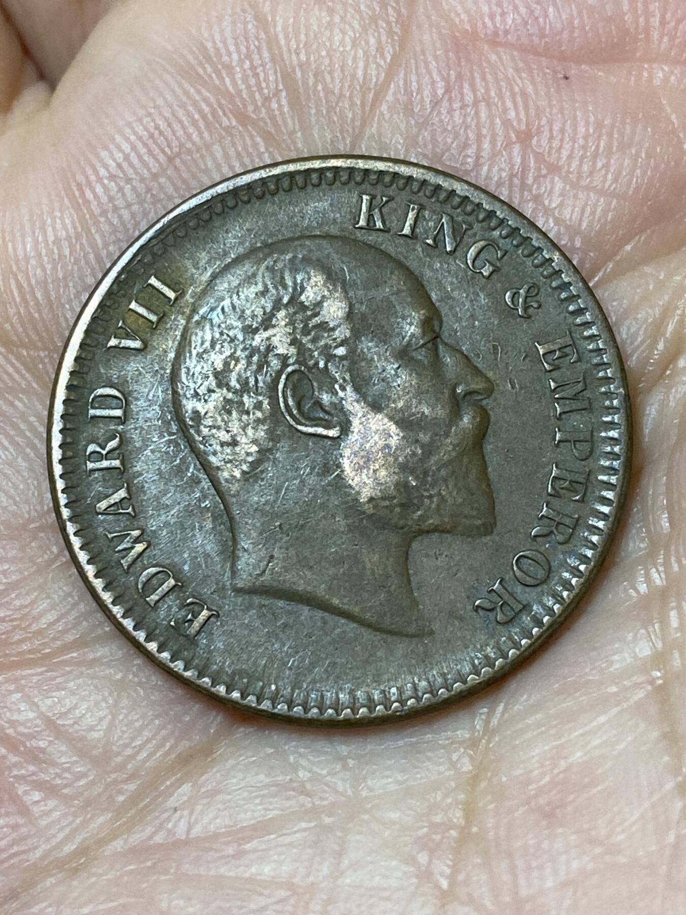 2026年第三十场(总第一百九十九场）英国一线回流散币特拍第二场(免佣金) 英属印度1910年1/4安娜(爱德华七世逝世年，关门年)