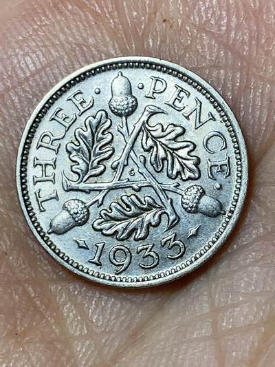 2026年第三十场(总第一百九十九场）英国一线回流散币新春特拍第二场(免佣金) - 英国🇬🇧1933年3便士银币(乔治五世第四版，500银)