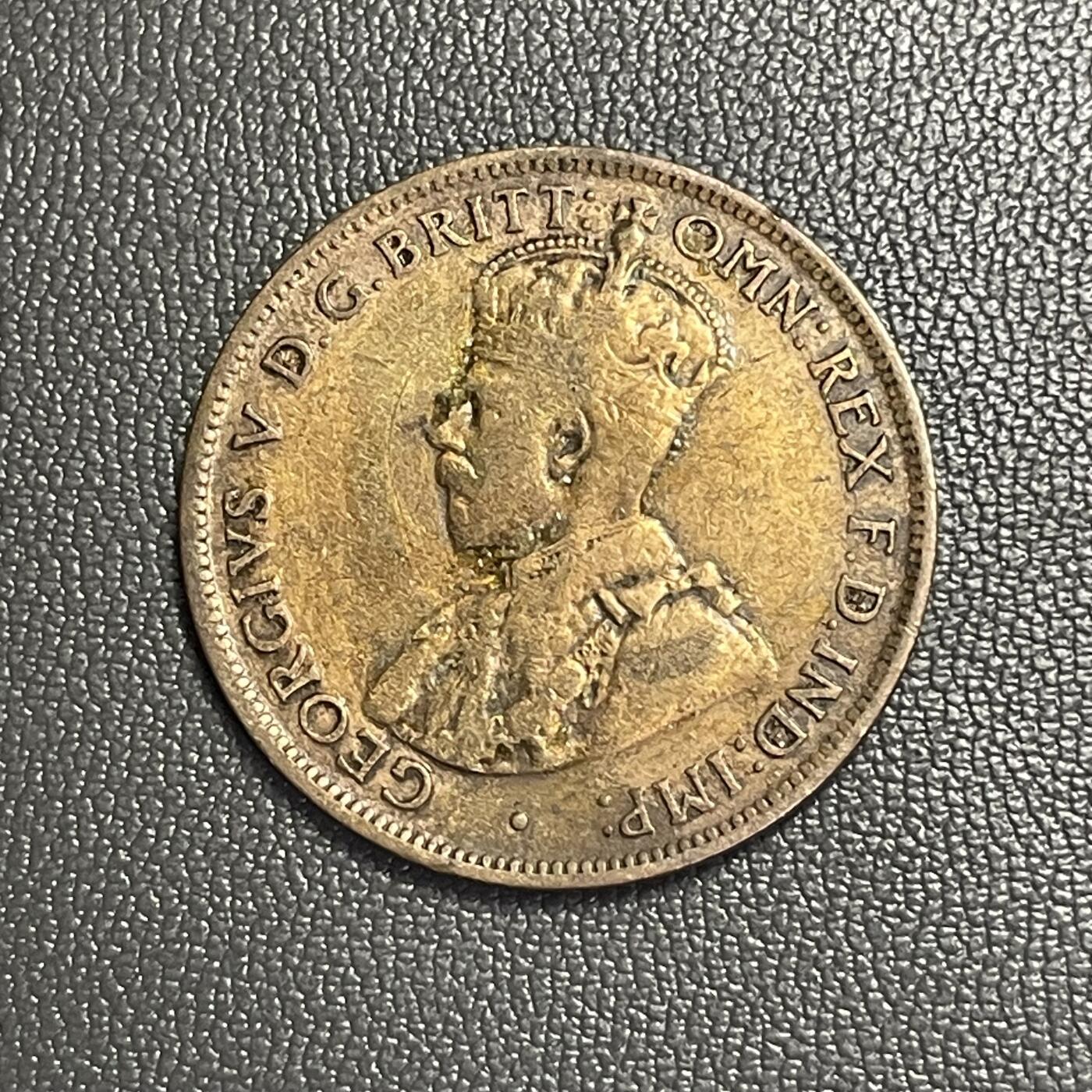 回流0218 新春快乐，马年大吉！ 澳大利亚1911年半便士铜币 乔治五世