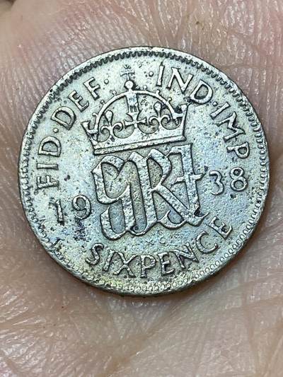 2026年第三十场(总第一百九十九场）英国一线回流散币特拍第二场(免佣金) - 英国🇬🇧1938年6便士银币(乔治六世第一版，500银)