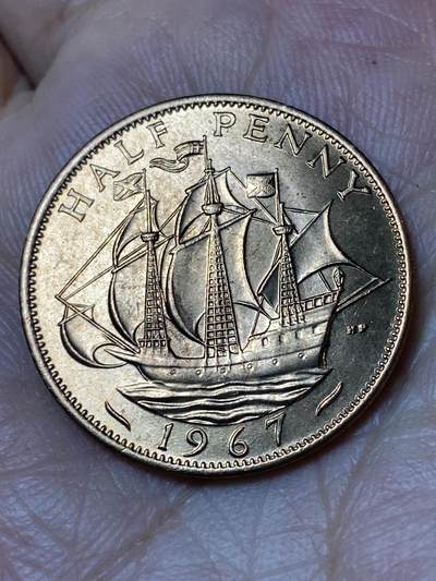 2026年第三十场(总第一百九十九场）英国一线回流散币新春特拍第二场(免佣金) - 原光好品–英国🇬🇧1967年半便士(伊丽莎白二世青年桂冠第二版，普制币关门年)