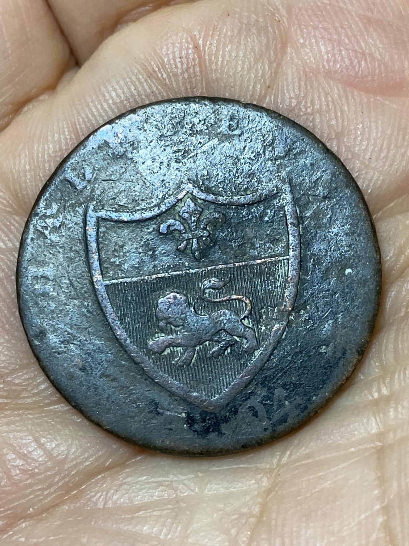 2026年第三十场(总第一百九十九场）英国一线回流散币特拍第二场(免佣金) 英国🇬🇧1791年1/2便士(兰开夏郡兰开斯特代币，币面人物为根特的约翰是爱德华三世的第四个儿子。)