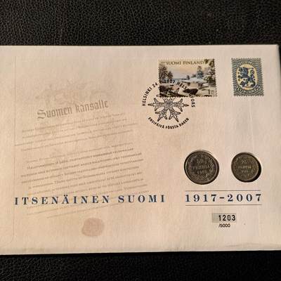 道一币馆币章第一百六十六场 - 邮币封 芬兰早期双头鹰25芬尼+50芬尼银币