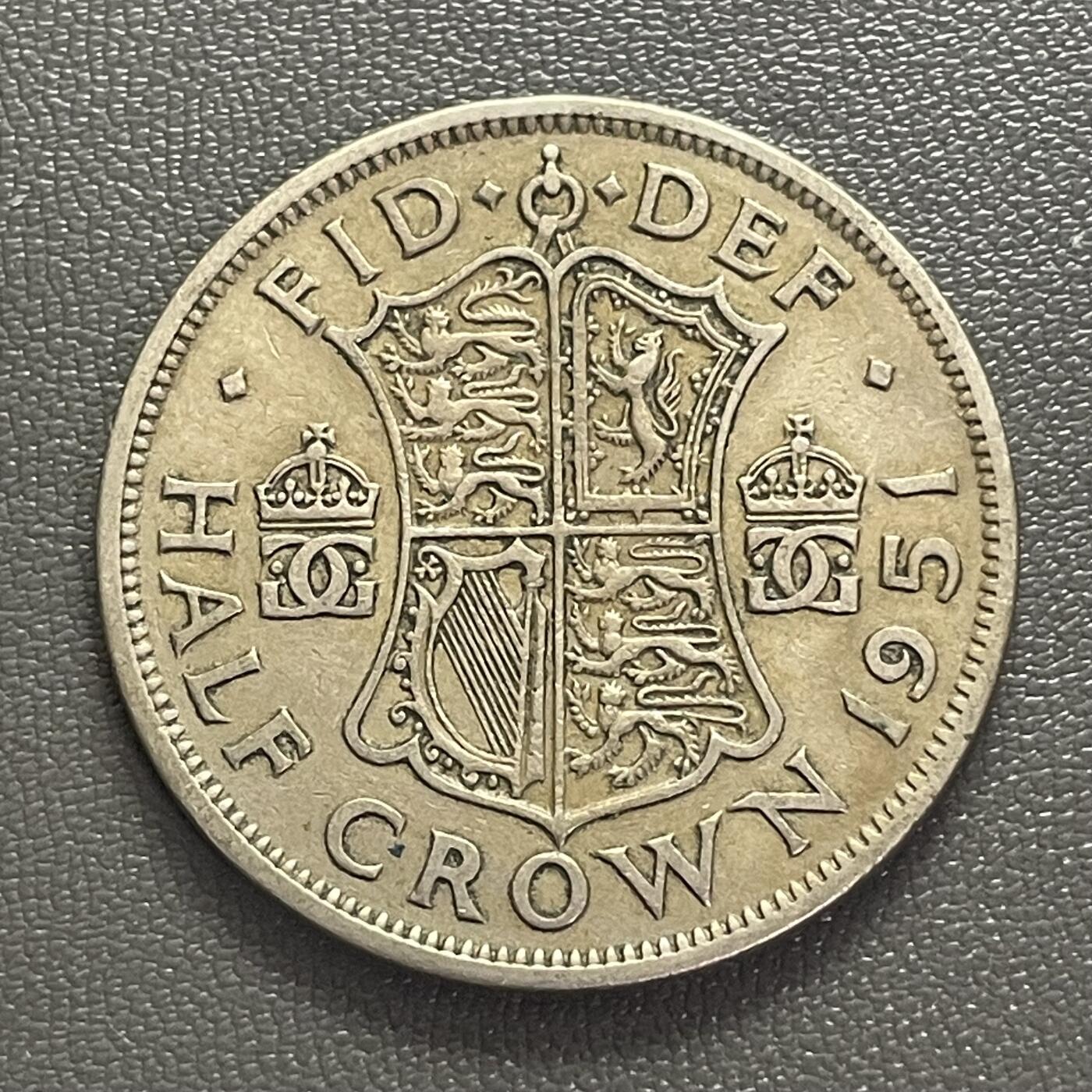 回流0218 新春快乐，马年大吉！ 英国1951年半克朗 乔治六世