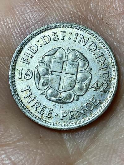 2026年第三十场(总第一百九十九场）英国一线回流散币特拍第二场(免佣金) - 英国🇬🇧1942年3便士银币(乔治六世第一版，500银)