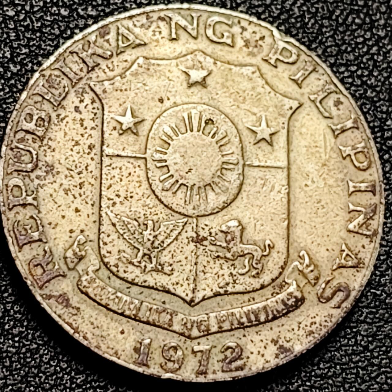 泉币菌-第193场- 新年第一场 新年快乐 本场拍品多 请提前出价 菲律宾1972年 50分首年作家马塞洛·德尔·比拉尔铜镍锌币 27mm