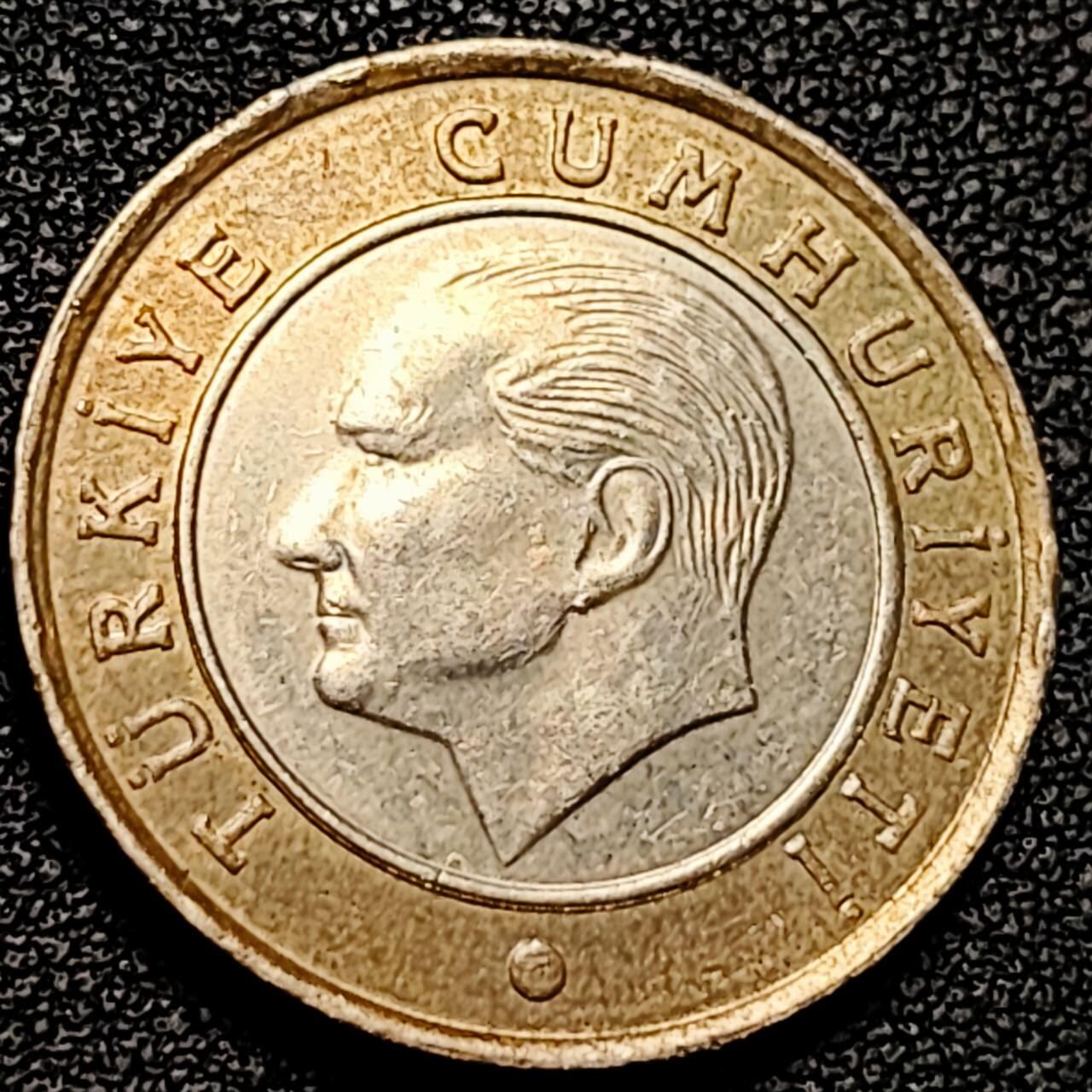 泉币菌-第193场- 新年第一场 新年快乐 本场拍品多 请提前出价 土耳其1里拉双色币 凯末尔总统 26mm