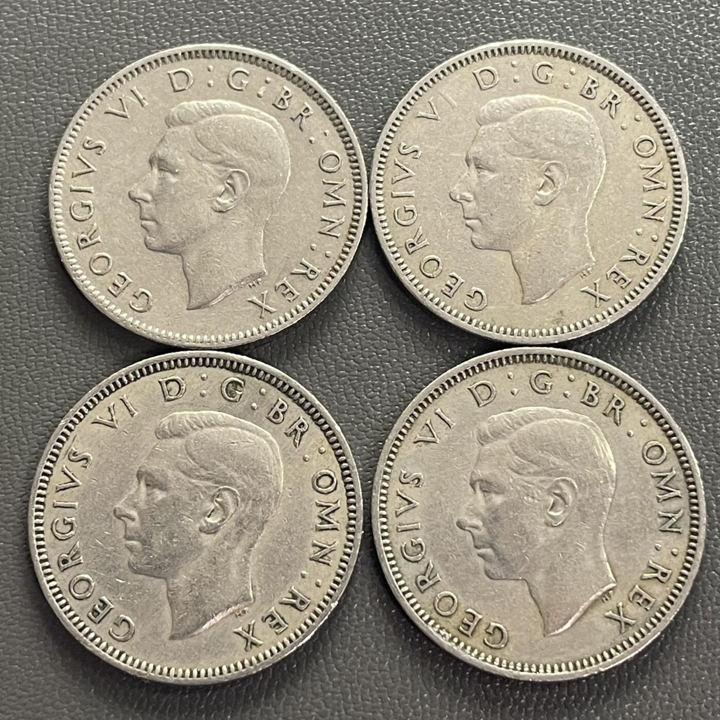 回流0218 新春快乐，马年大吉！ 英国1948-1951年1先令4枚 乔治六世