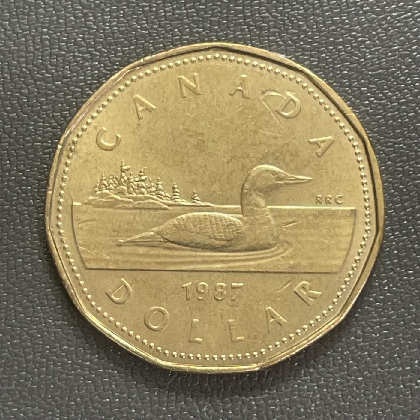 回流0218 新春快乐，马年大吉！ 加拿大1987年1加元 潜鸟