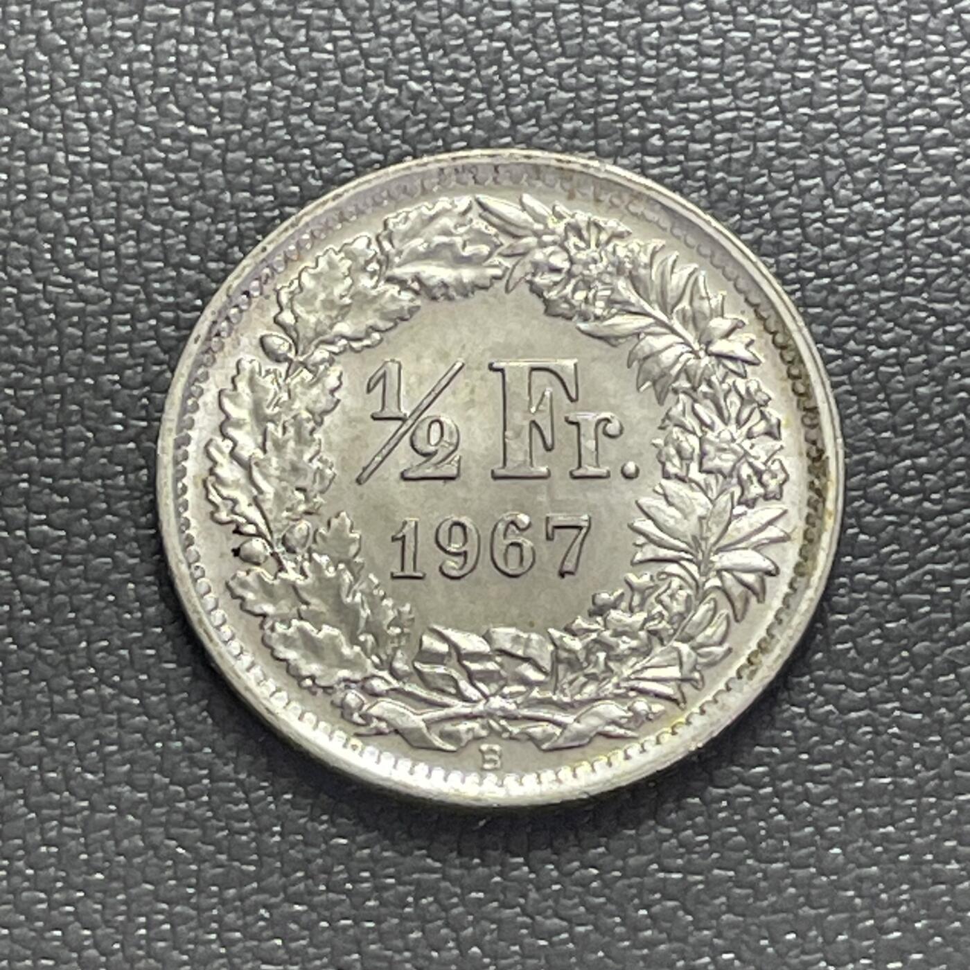 回流0218 新春快乐，马年大吉！ 瑞士1967年1/2法郎银币