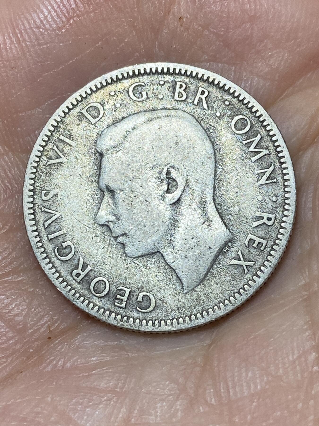 2026年第三十场(总第一百九十九场）英国一线回流散币特拍第二场(免佣金) 英国🇬🇧1942年1先令银币(乔治六世第一版，英格兰站狮版，500银)