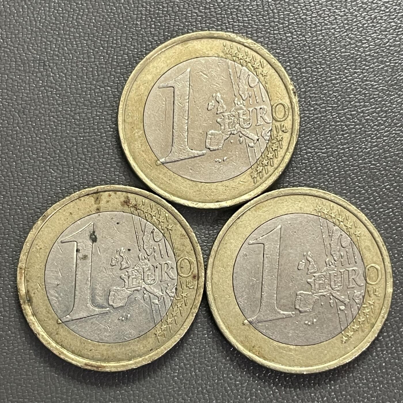 回流0218 新春快乐，马年大吉！ 1999年法国1欧元双金属币3枚 生命树