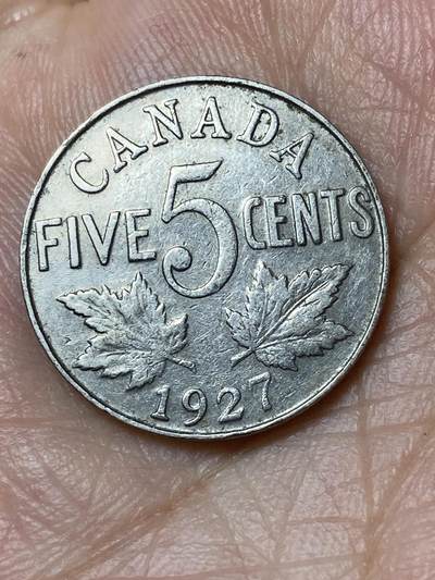 2026年第三十场(总第一百九十九场）英国一线回流散币特拍第二场(免佣金) - 加拿大🇨🇦1927年5分(乔治五世第四版)