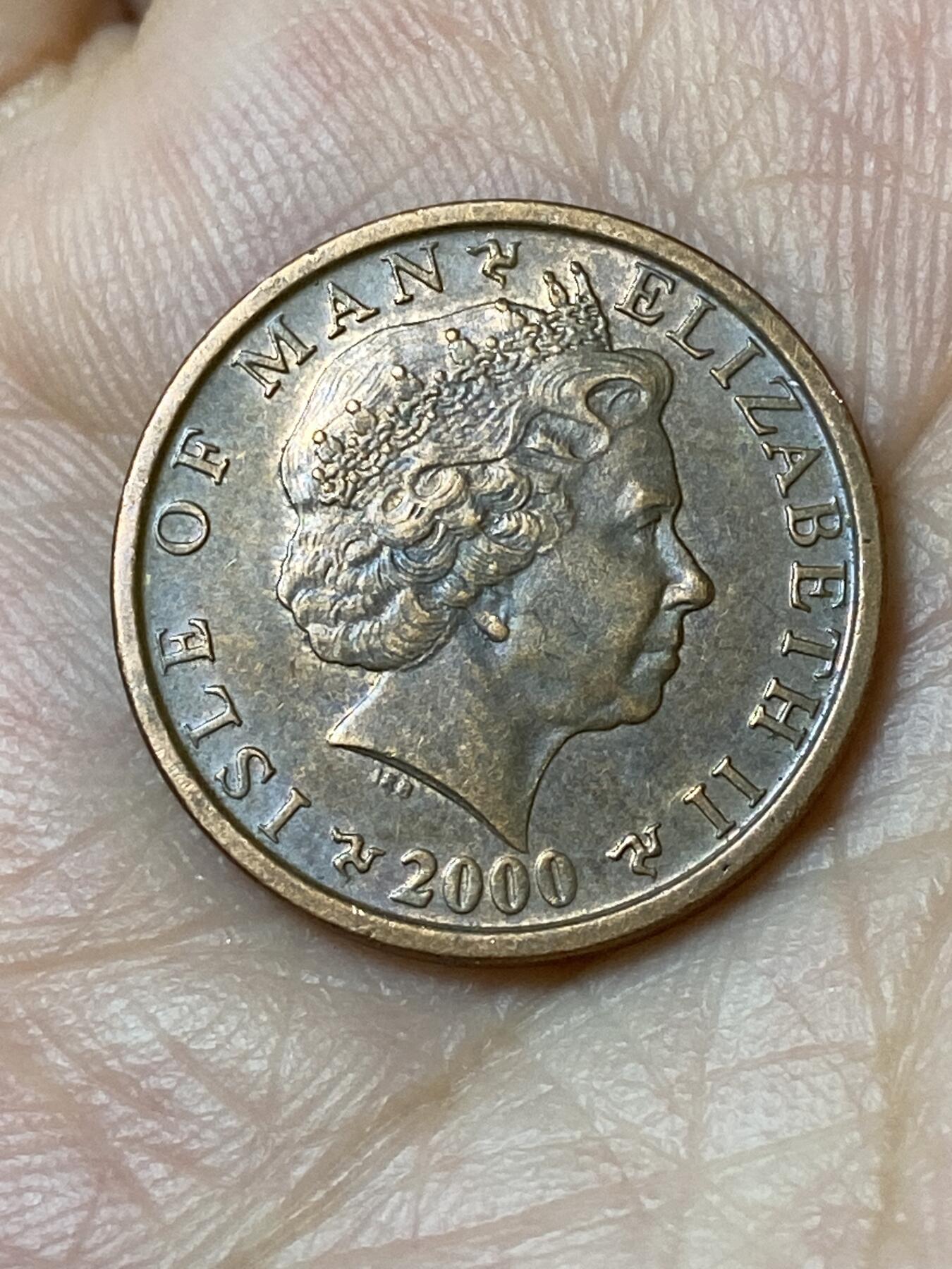 2026年第三十场(总第一百九十九场）英国一线回流散币特拍第二场(免佣金) 英属马恩岛🇮🇲2000年1便士(伊丽莎白二世老年第二套)