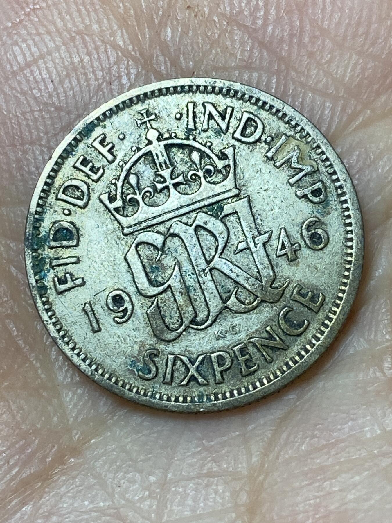 2026年第三十场(总第一百九十九场）英国一线回流散币特拍第二场(免佣金) 英国🇬🇧1946年6便士银币(乔治六世第一版，关门年，500银)