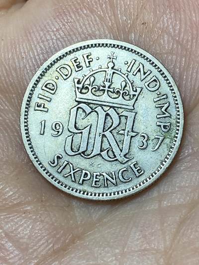 2026年第三十场(总第一百九十九场）英国一线回流散币特拍第二场(免佣金) - 英国🇬🇧1937年6便士银币(乔治六世加冕年，第一版首发年，500银)