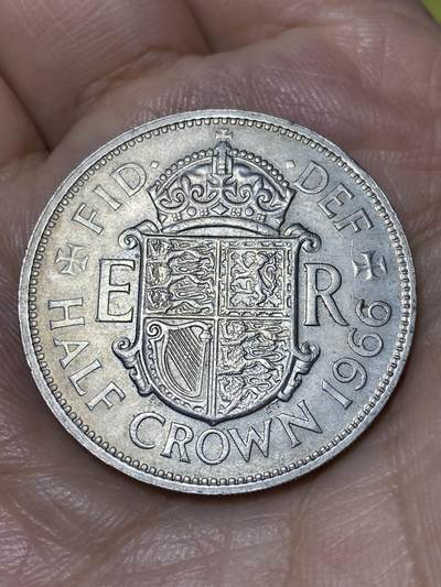 2026年第三十场(总第一百九十九场）英国一线回流散币特拍第二场(免佣金) - 英国🇬🇧1966年半克朗(伊丽莎白二世青年桂冠第二版)