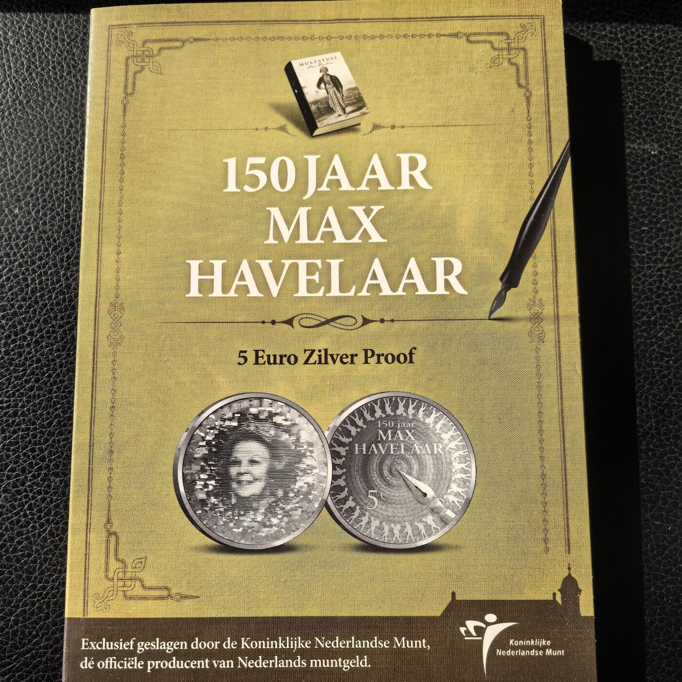 道一币馆币章第一百六十六场 原包装 荷兰2010年小说家穆尔塔图里作品《马格斯·哈弗拉尔》发行150周年5欧元精制银币