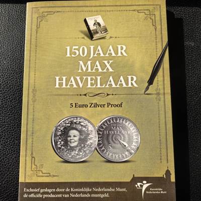 道一币馆币章第一百六十六场 - 原包装 荷兰2010年小说家穆尔塔图里作品《马格斯·哈弗拉尔》发行150周年5欧元精制银币