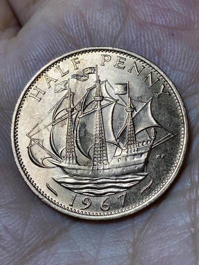 2026年第三十场(总第一百九十九场）英国一线回流散币新春特拍第二场(免佣金) - 原光好品–英国🇬🇧1967年半便士(伊丽莎白二世青年桂冠第二版，普制币关门年)