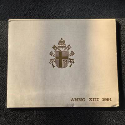 道一币馆币章第一百六十六场 - 原包装 梵蒂冈1991年套币7枚 含1000里拉银币