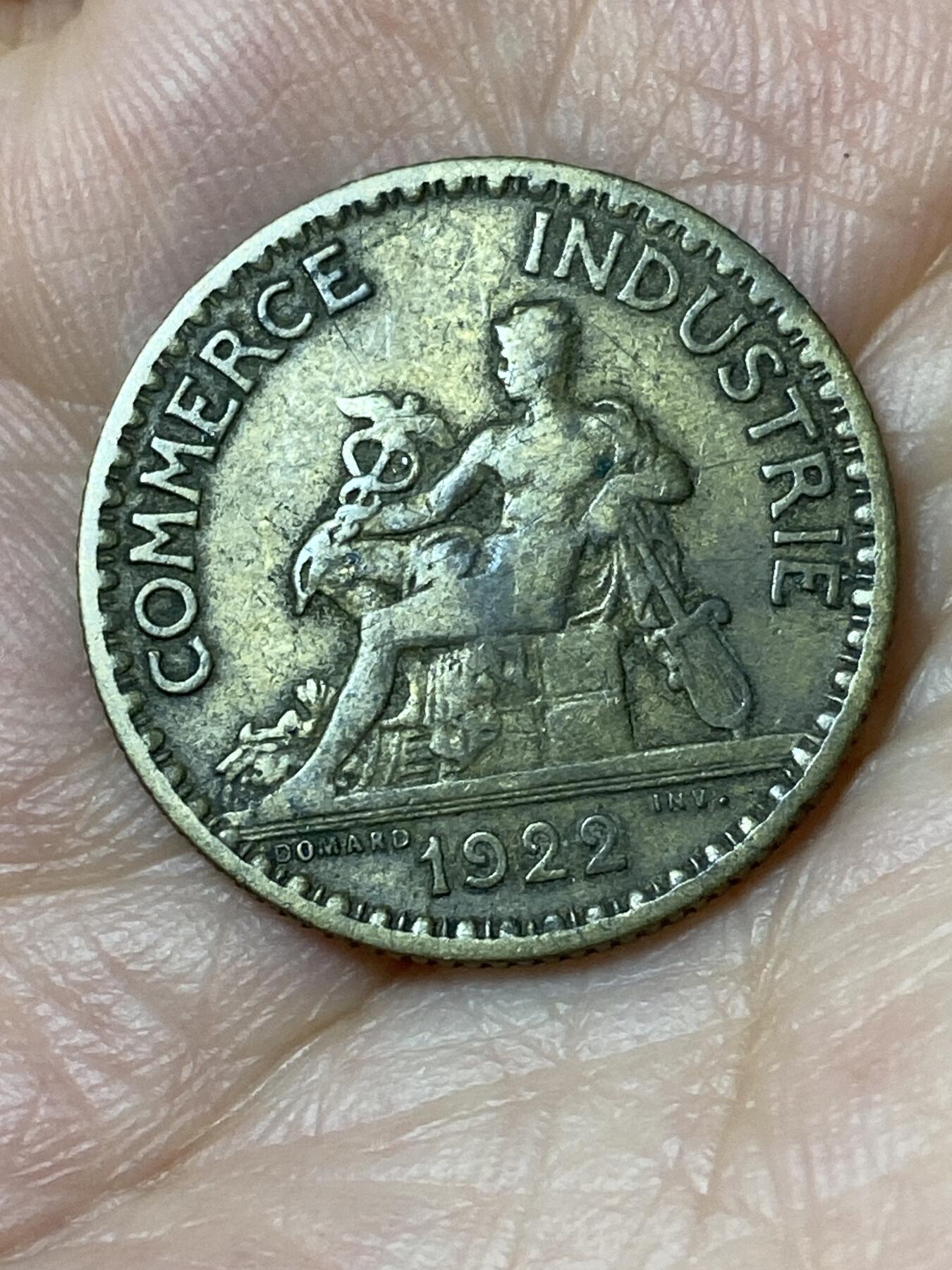 2026年第三十场(总第一百九十九场）英国一线回流散币特拍第二场(免佣金) 法兰西第三共和国1922年1法郎